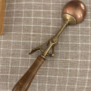 Antique Copper,Brass and Wood Ice Cream Scoop Gilchrist